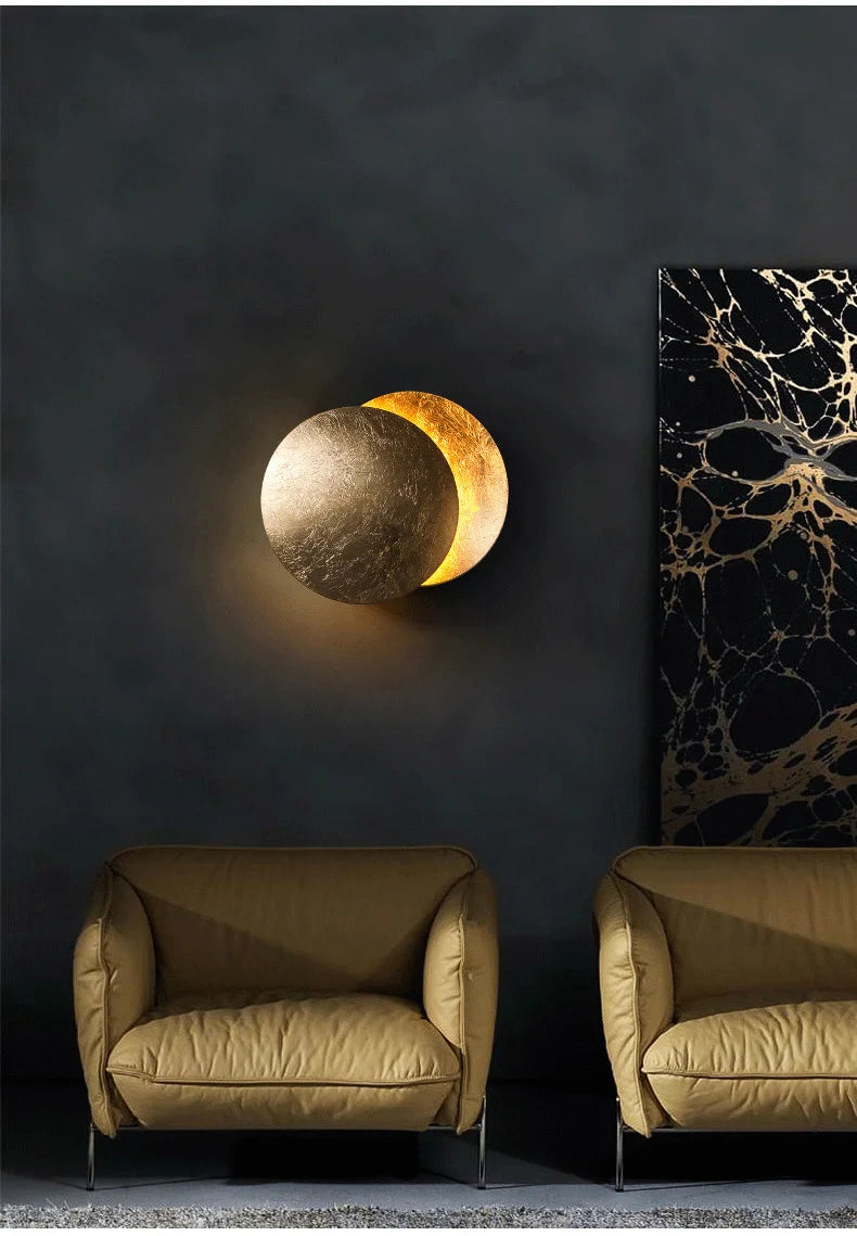 Moon Eclipse Wall Lamp Nordic Vintage Decor Light