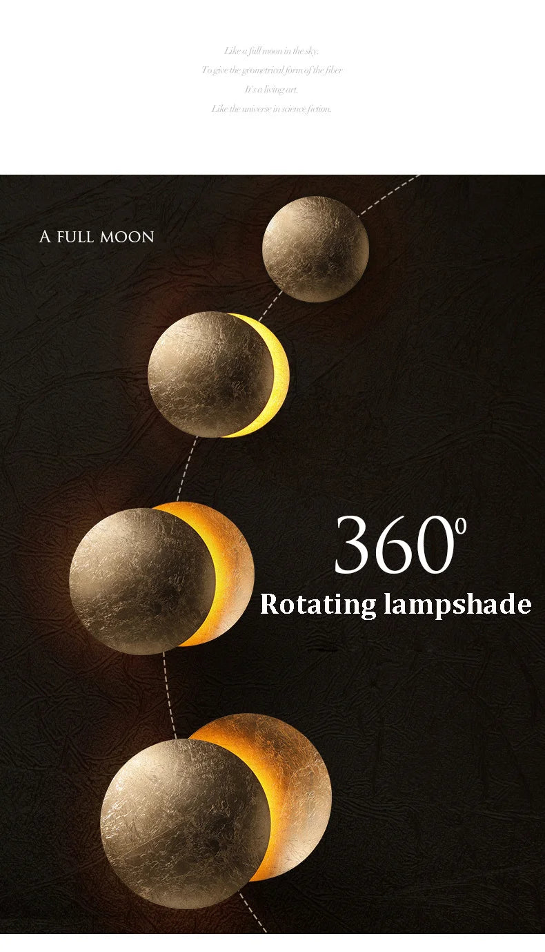 Moon Eclipse Wall Lamp Nordic Vintage Decor Light
