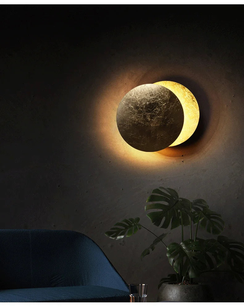 Moon Eclipse Wall Lamp Nordic Vintage Decor Light