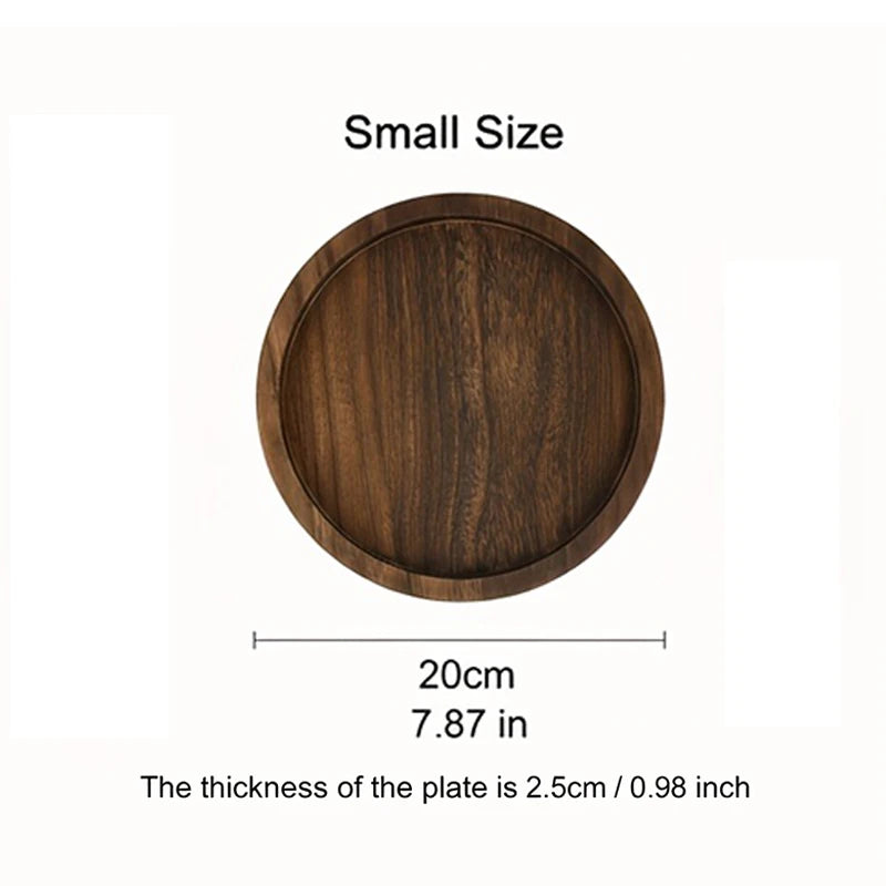 Rustic Round Wooden Tray – Stylish Table Decor Centerpiece for Home Interiors