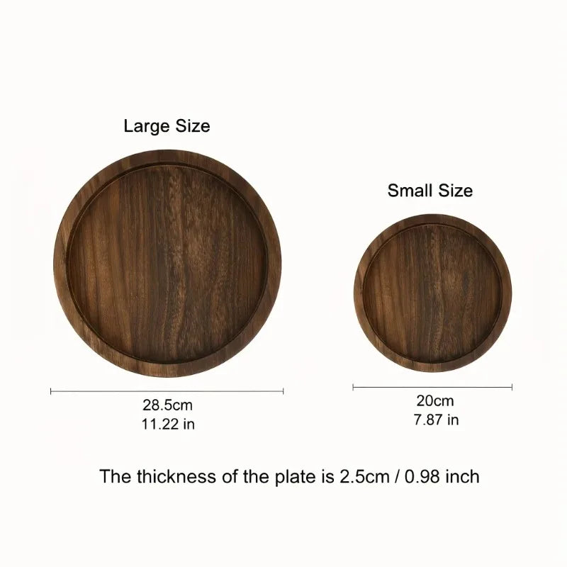 Rustic Round Wooden Tray – Stylish Table Decor Centerpiece for Home Interiors