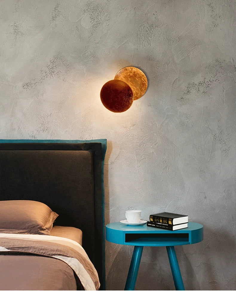 Moon Eclipse Wall Lamp Nordic Vintage Decor Light