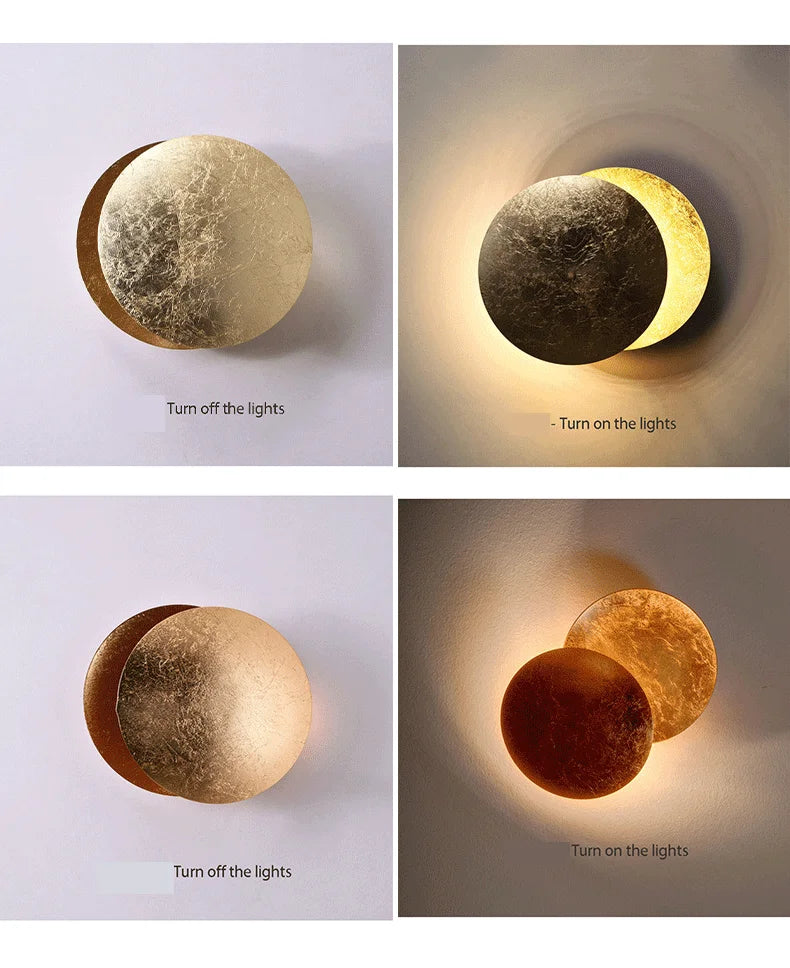 Moon Eclipse Wall Lamp Nordic Vintage Decor Light
