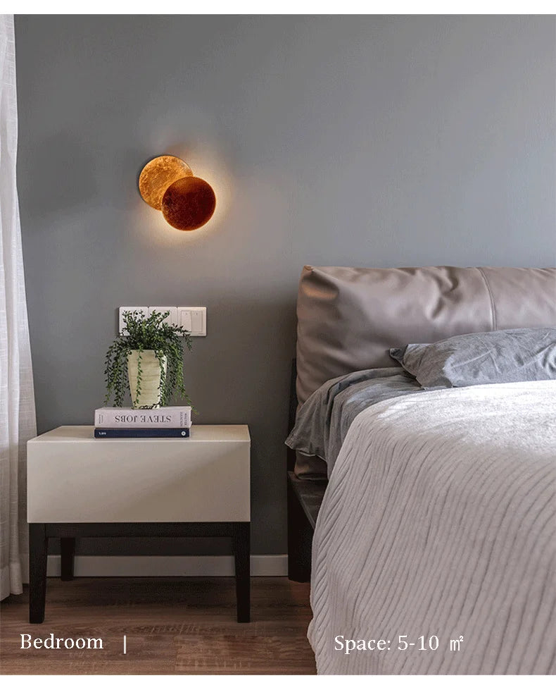 Moon Eclipse Wall Lamp Nordic Vintage Decor Light