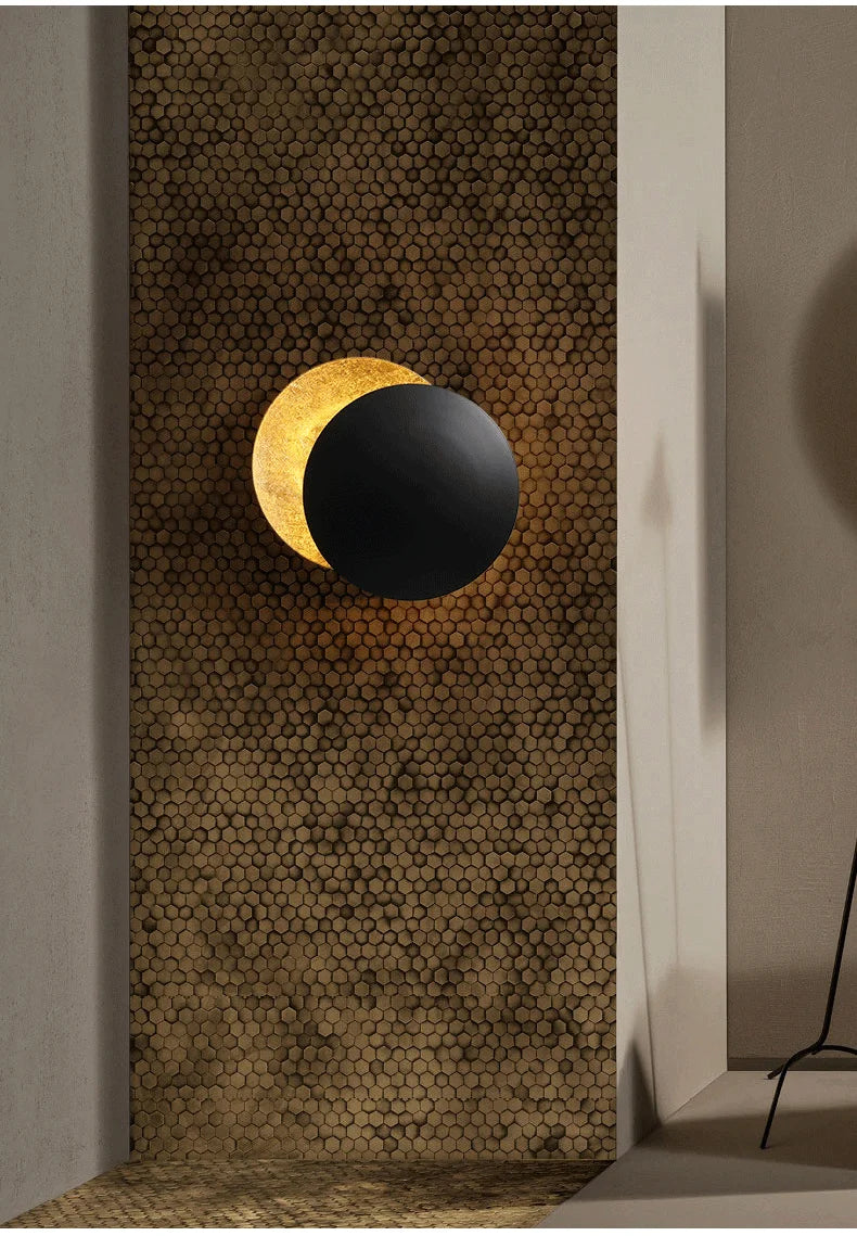 Moon Eclipse Wall Lamp Nordic Vintage Decor Light