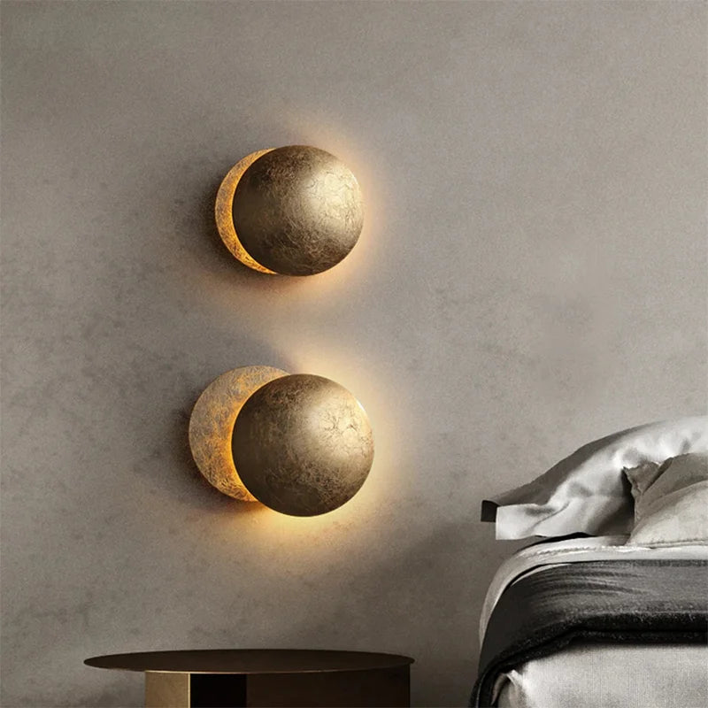 Moon Eclipse Wall Lamp Nordic Vintage Decor Light