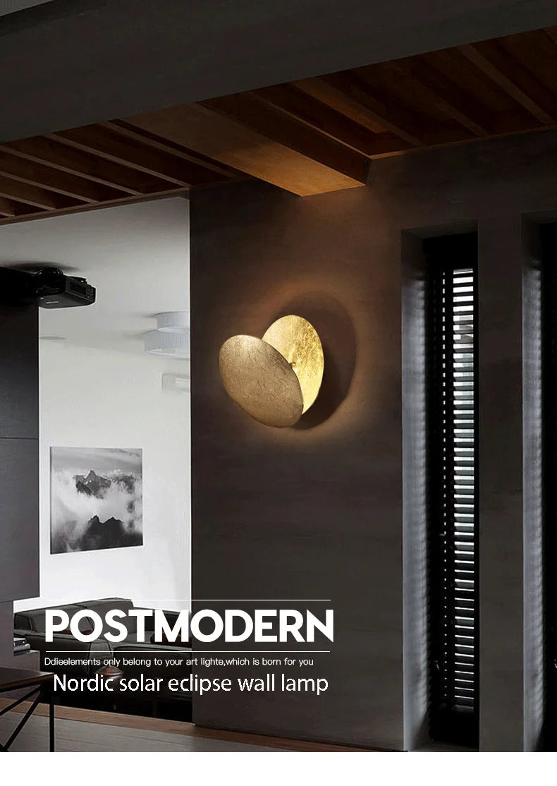 Moon Eclipse Wall Lamp Nordic Vintage Decor Light
