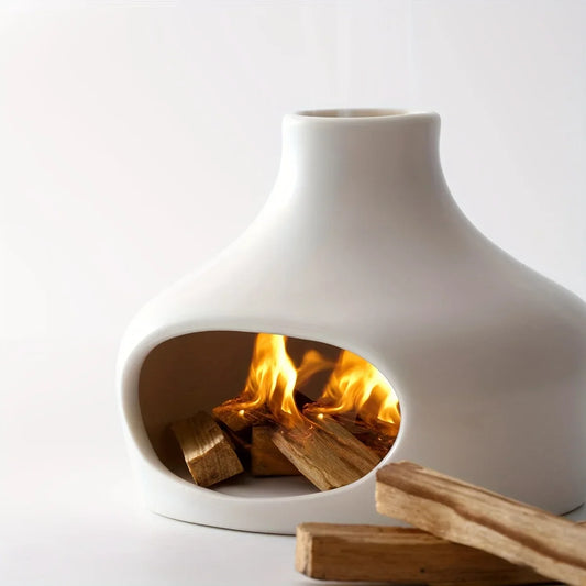 ceramic aroma burner for palo santo with open fire design