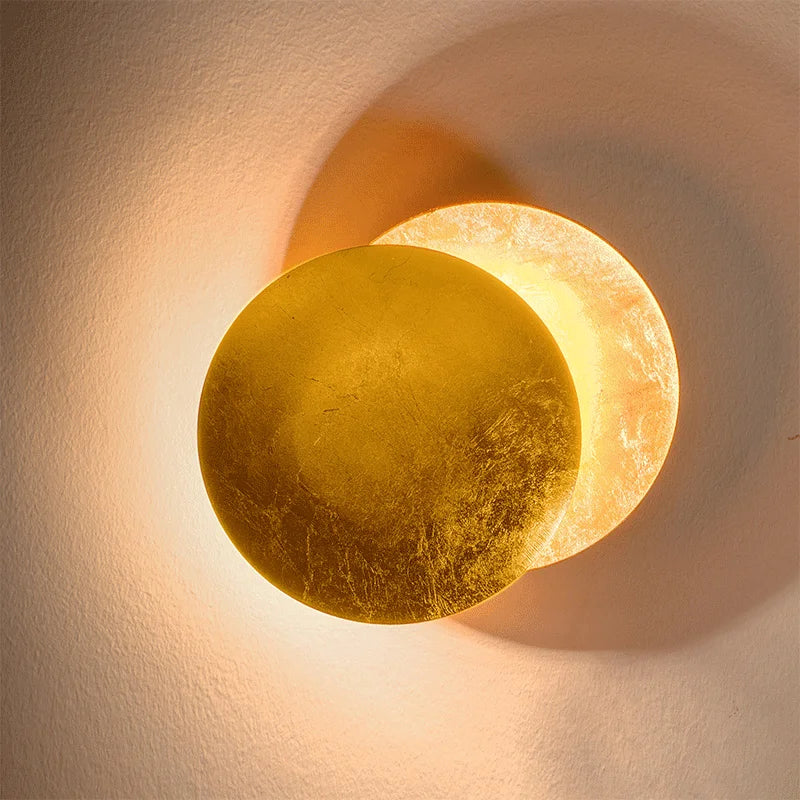 Nordic moon eclipse wall lamp warm light vintage decor lighting for bedroom and living room