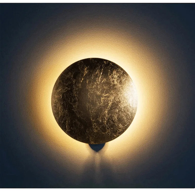 Nordic moon eclipse wall lamp warm light vintage decor lighting for bedroom and living room