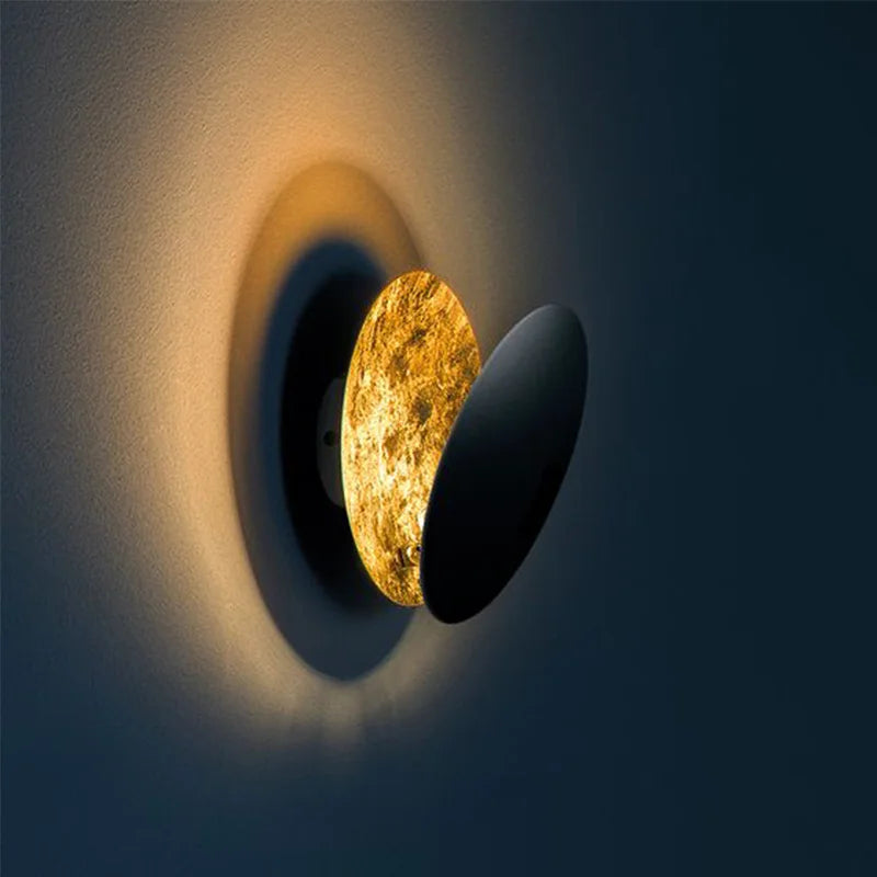 Nordic moon eclipse wall lamp warm light vintage decor lighting for bedroom and living room