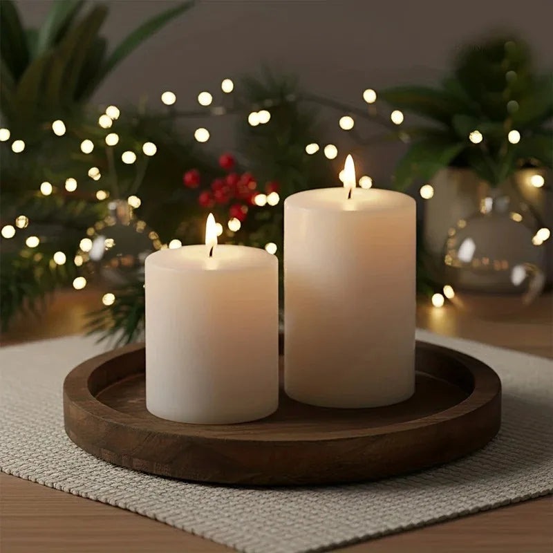 Rustic round wooden tray decor, perfect for modern home interiors and as a centerpiece for tables.