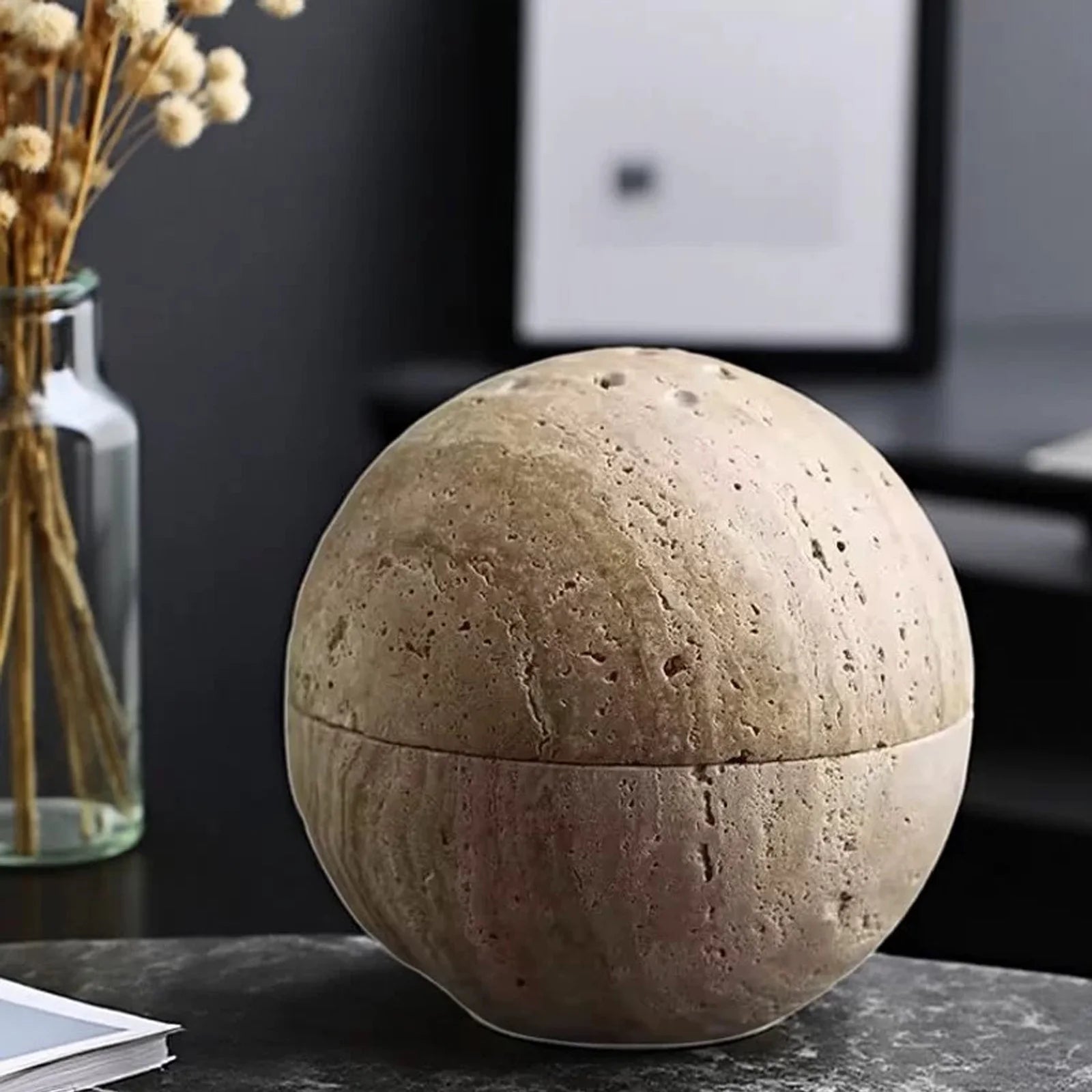 Travertine natural stone incense holder, perfect for aromatherapy, meditation, and zen decor.